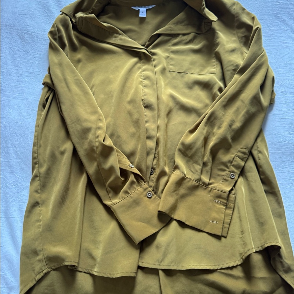 Nine West Mustard Blouse